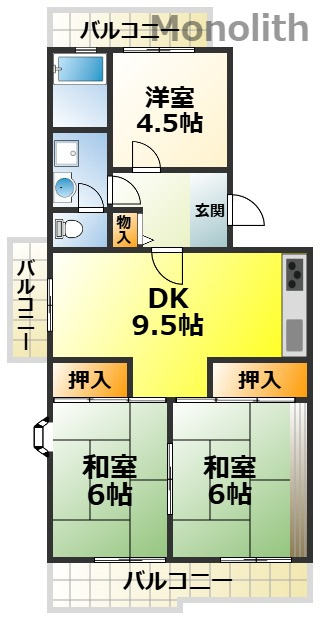 いぶき野３丁目5号棟の間取り
