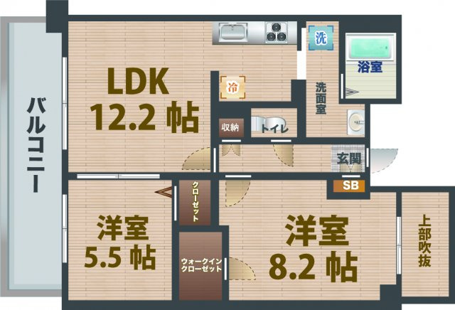 【間取り】 | ティアヴェール | 2LDKのお部屋。