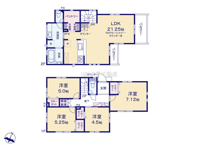 《仲介手数料無料》練馬区立野町29-13新築一戸建てブルーミングガーデンの間取り