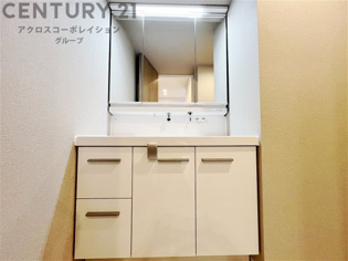 化粧品や洗顔料、歯ブラシなどの必需品をまとめて置ける収納スペースがあり、使用するたびに取り出す手間が省けます。また、水回りのため、濡れても大丈夫な素材が使用されており、お手入れが簡単です。