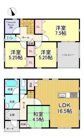 【間取り】 | クレイドルガーデン石巻市田道町　第1