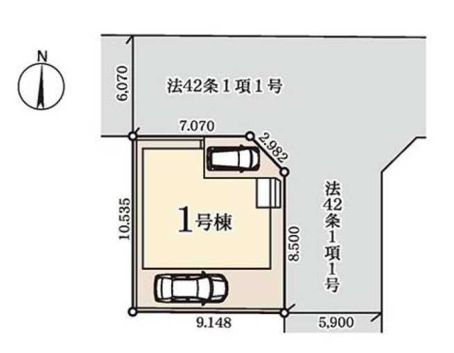 千葉市花見川区さつきが丘１丁目の区画図
