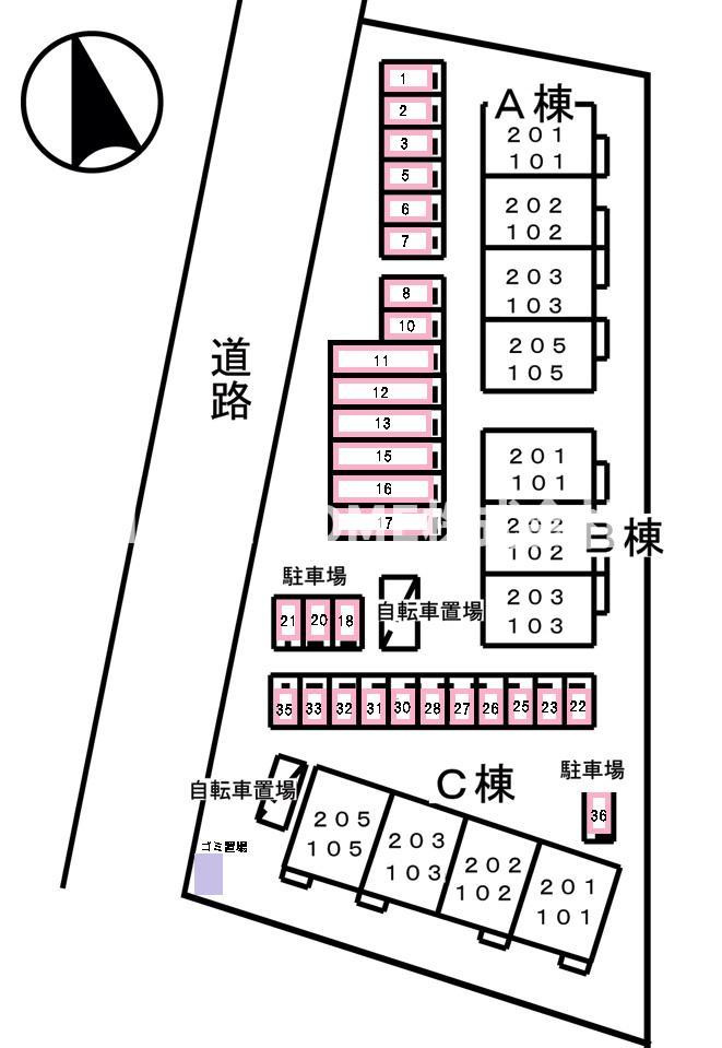 アーバン縄手Ｃの区画図