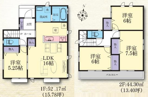 【間取り】 | 平塚市西真土１丁目　全１６棟　新築住宅