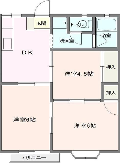 秦野市名古木のアパートの間取り