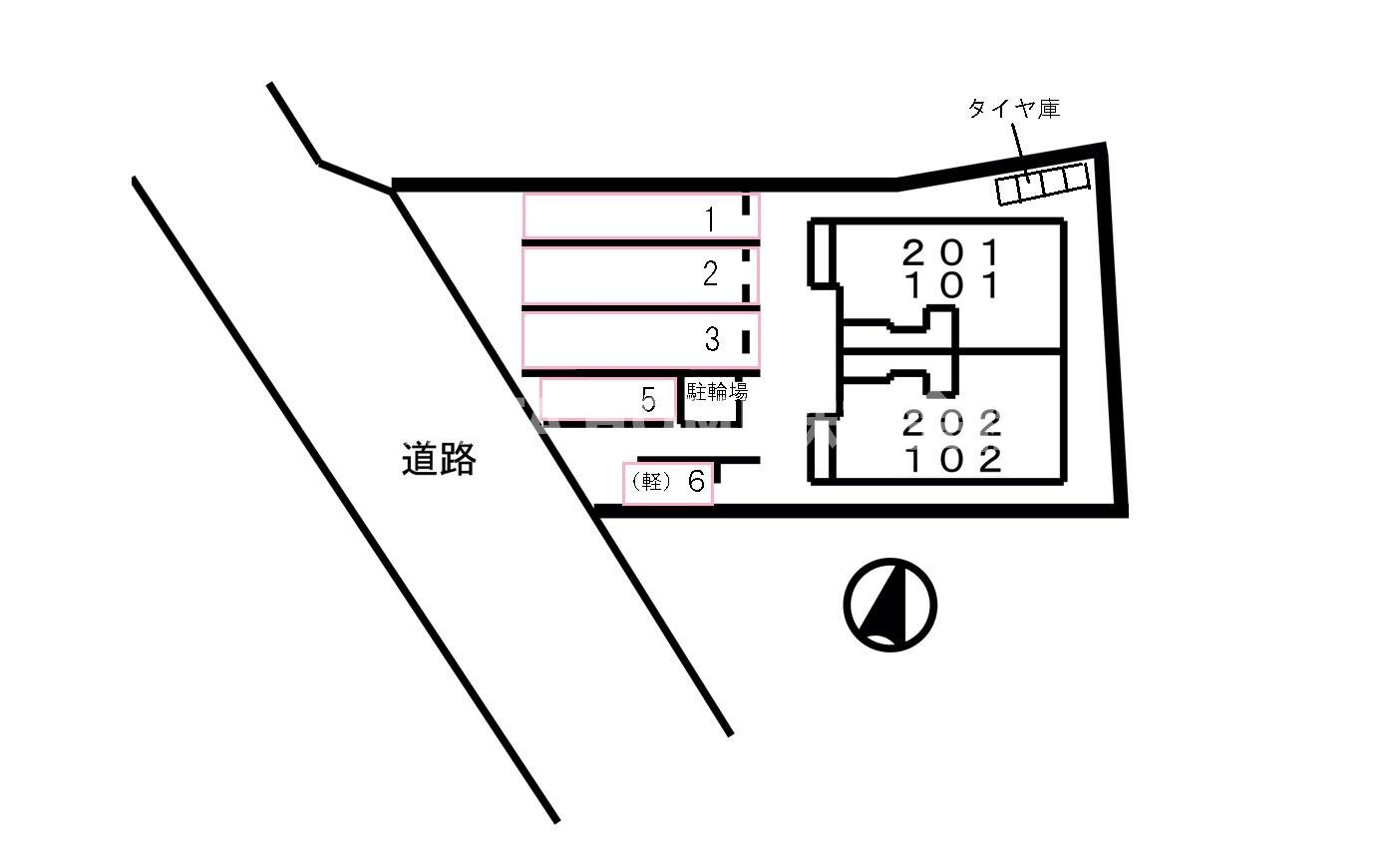 豊岡市森のアパートの区画図