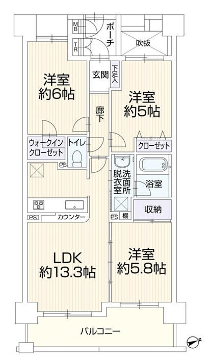 ただいま絶賛施工中！！７月下旬には生まれ変わるペット飼育可能なマンション！！確か、屋上も使えたはずの“寿々㐂家”近きイケイケ！！毎日並べる好立地な『フェイム上星川』リフォームの間取り