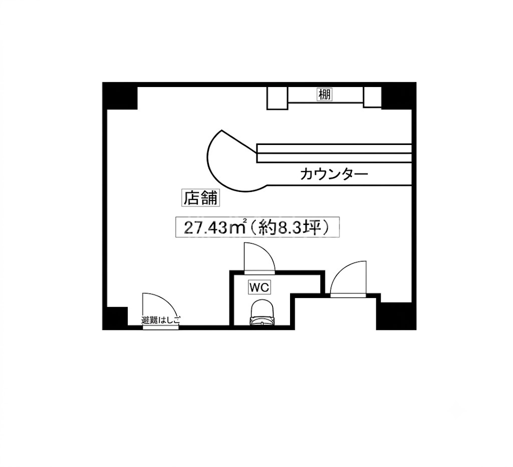 新栄プロパティー昭和町 貸店舗・事務所の間取り