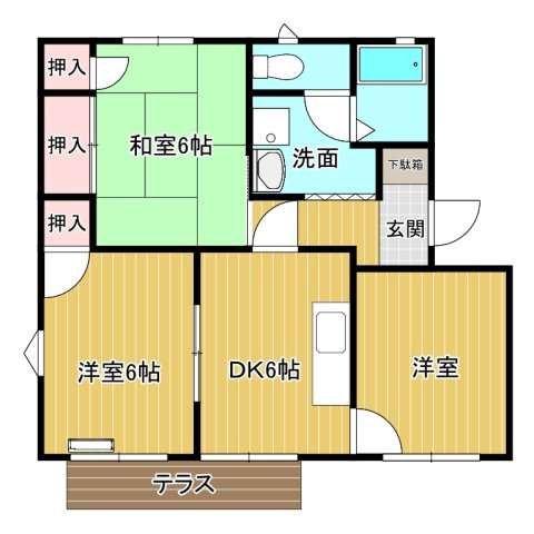 【間取り】 | ヴェルヴェデーレ・ハイツC