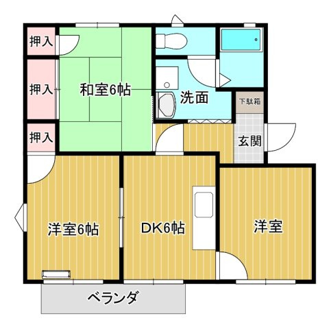 【間取り】 | ヴェルヴェデーレ・ハイツC