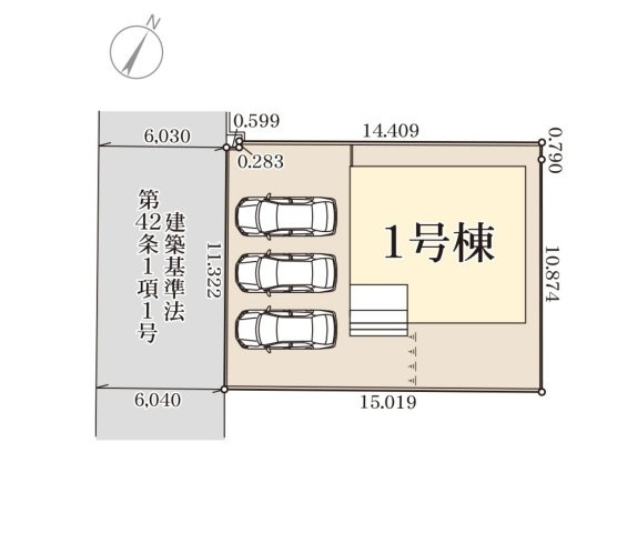 筑紫野市下見第1-1棟（1号棟）の区画図|配置図（1号棟）