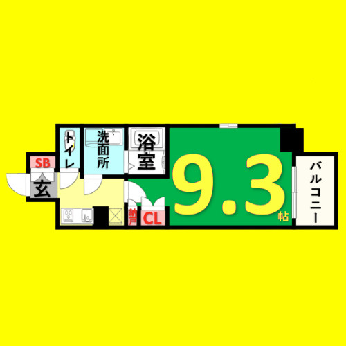 アデグランツ上前津　名古屋市賃貸　仲介手数料無料の間取り
