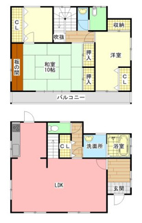 【間取り】 | 山陽小野田市高栄1丁目 中古住宅／3LDK・2階建