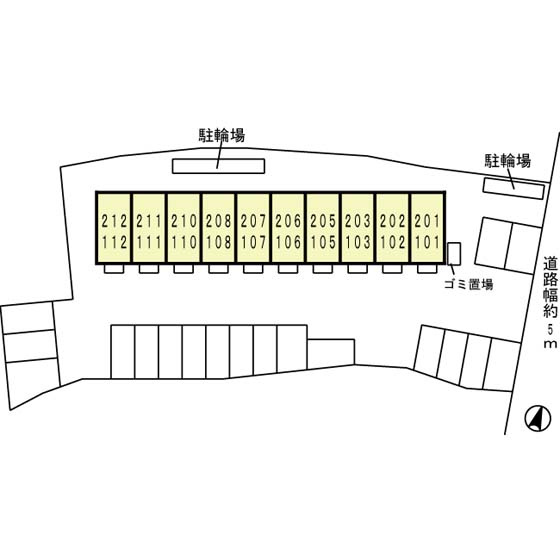 セジュール鴨土の区画図