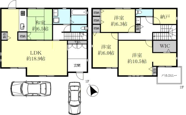 神戸市西区学園東町4丁目戸建の間取り