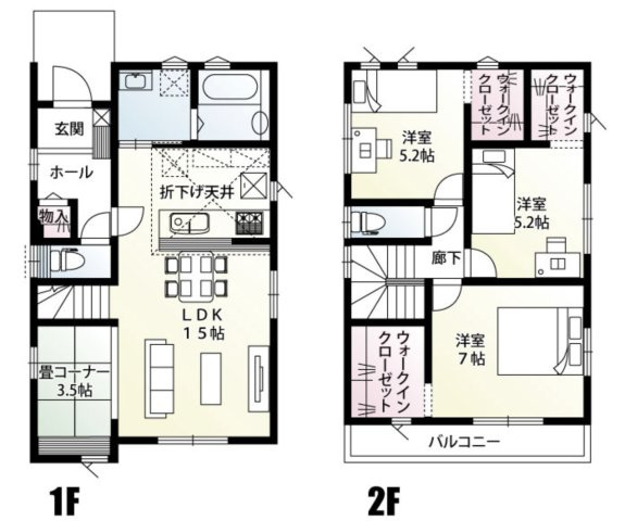 【間取り】 | 鴻巣市大間2丁目　新築戸建　全　全2棟　1号棟
