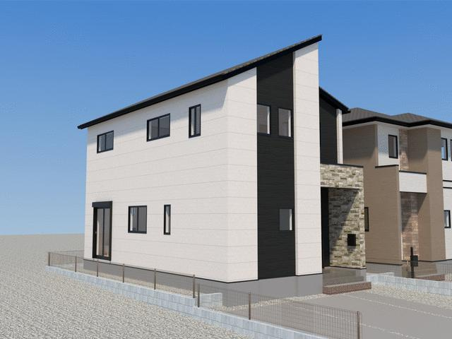 佐賀市若楠３丁目の新築一戸建の外観パース| 