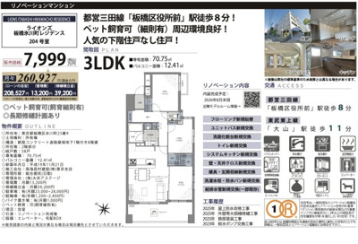 【その他】 | ライオンズ板橋氷川町レジデンス　仲介手数料無料＋40万円現金プレゼント中