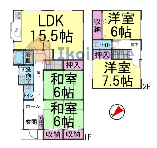 明石市魚住町金ケ崎　中古戸建の間取り|【ホームページに現地動画掲載中】●年中無休：当日予約可●快適な生活を送れる4LDKの間取りです
