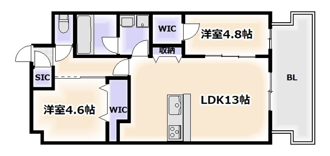 【間取り】 | スプランディッド難波Ⅶ