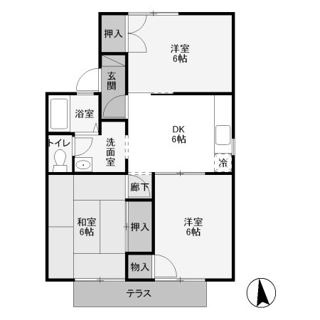 【間取り】 | セジュール千木良　Ｇ