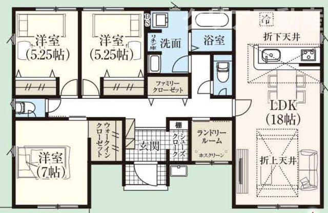 【間取り】 | 榛東村新井新築　平屋　敷地83坪！