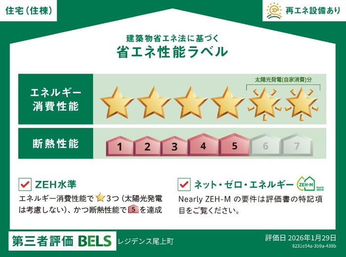 レジデンス尾上町の省エネ性能ラベル