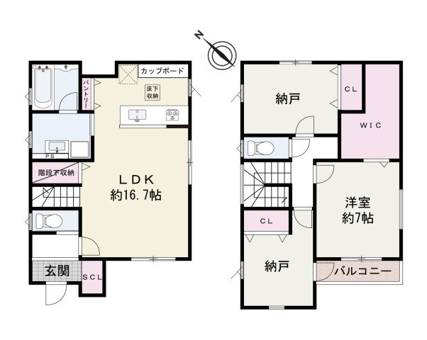 岸和田市別所町3丁目　中古戸建の間取り