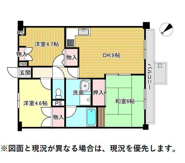 エンゼルハイム香貫第2　沼津市下香貫善太夫の間取り|間取りです。最上階のお部屋です。海や富士山が望めます。