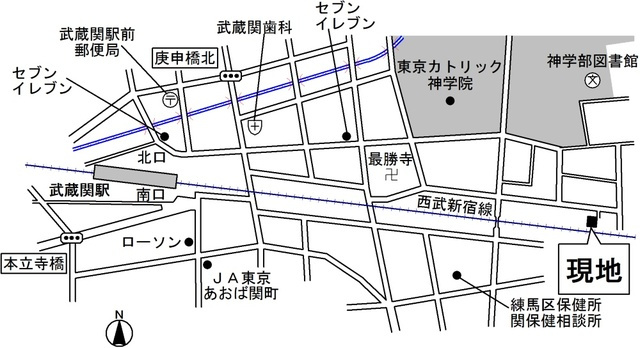 練馬区関町東２丁目のアパートの地図