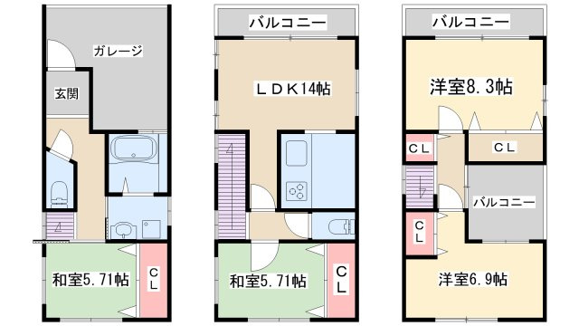 【間取り】 | 十三本町2丁目貸家