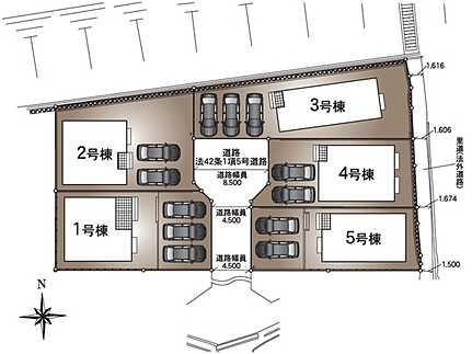安佐北区深川１丁目の区画図