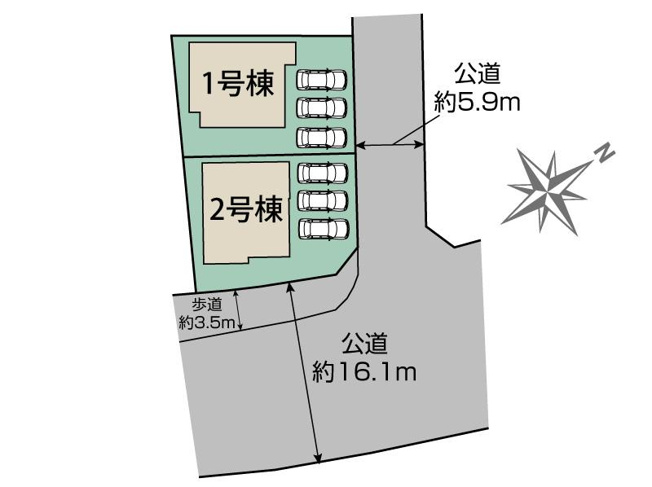【区画図】 | 知多市つつじが丘3丁目　1号棟【仲介手数料0円】
