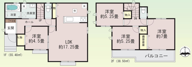 【間取り】 | 3人から4人家族には、新築戸建3LDKよりも広くゆったりした暮らしが出来る4LDKがおすすめです。家の中が広いことで、家族全員で団らんのできるリビングの他、子供1人に1部屋を割り当てることも可能です。