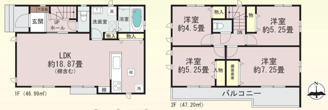 【間取り】 | 3人から4人家族には、新築戸建3LDKよりも広くゆったりした暮らしが出来る4LDKがおすすめです。家の中が広いことで、家族全員で団らんのできるリビングの他、子供1人に1部屋を割り当てることも可能です。