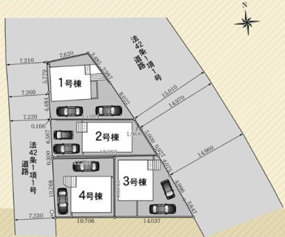 【区画図】 | 平塚市四之宮５丁目　全４棟　新築住宅