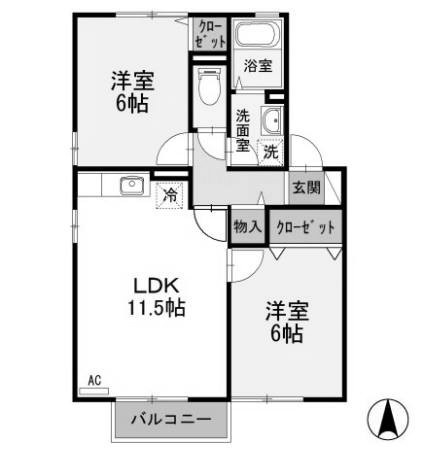 【間取り】 | セジュールアユ　Ａ