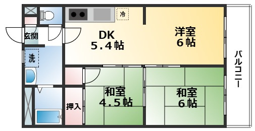 コーポラス花園の間取り