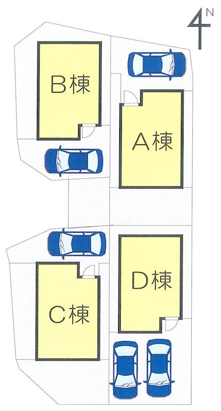 中丸子戸建て賃貸 D棟の区画図