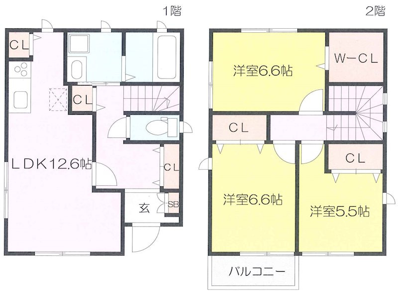 中丸子戸建て賃貸 D棟の間取り