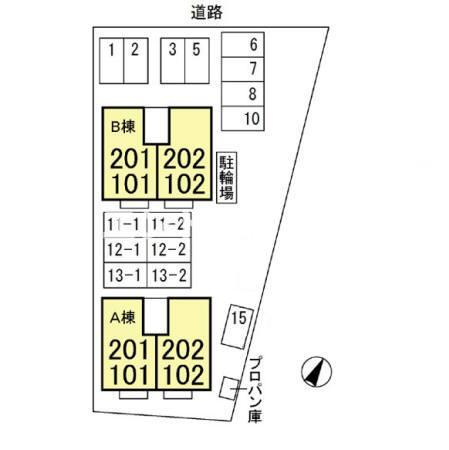 ロイヤルガーデン岡之郷　Ａの区画図|高崎、前橋、伊勢崎エリアのお部屋探しはエンドスケープまで！お客様の理想お聞かせ下さい♪