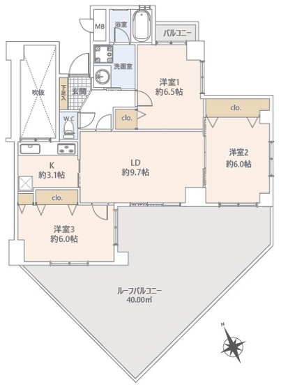 【間取り】 | エステートマンション大濠グランディール