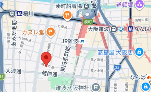 グランディールNAMBAの地図