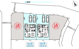 【区画図】 | 【仲介手数料無料！！】日野市石田1丁目　新築戸建て（全4棟）No.3号棟　5680万円