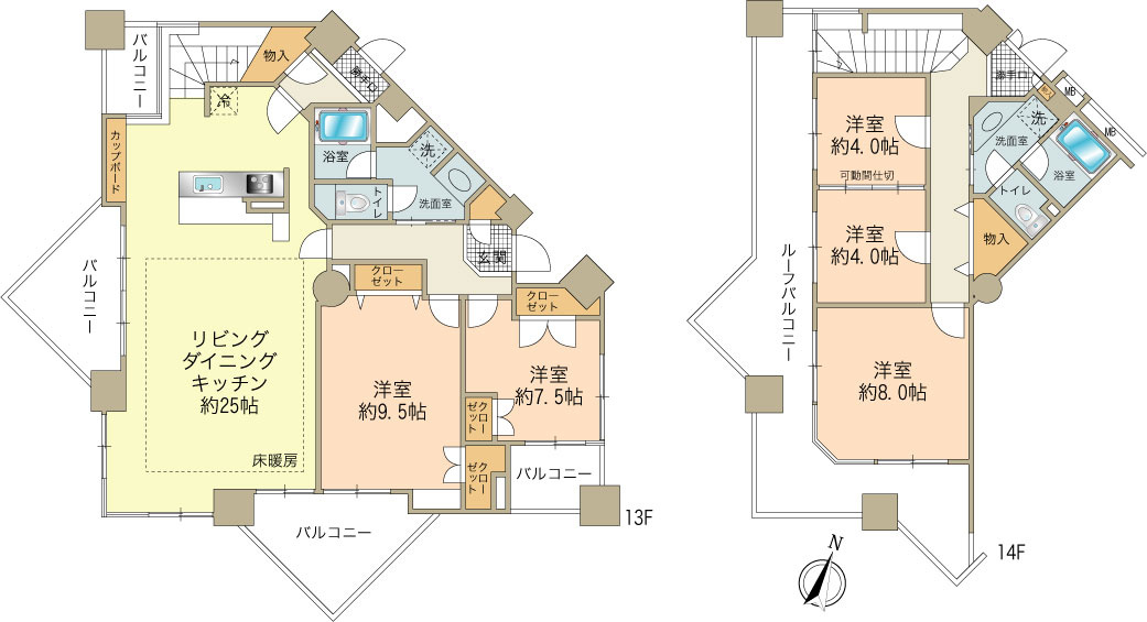 玄関、浴室、洗面、トイレ全て2つずつ有るので2世帯としてのご利用も可能な間取りです。