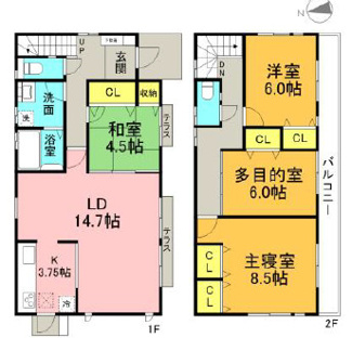 【間取り】 | 鎌ヶ谷市西佐津間１丁目　中古戸建　東武野田線「六実」駅