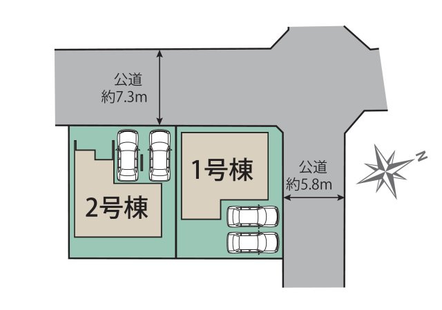 福岡市南区皿山4丁目第1-2棟（2号棟）の区画図|配置図（2号棟）