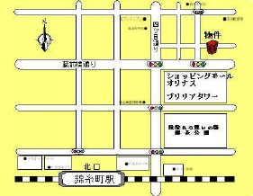 オリエンタルハイツの地図