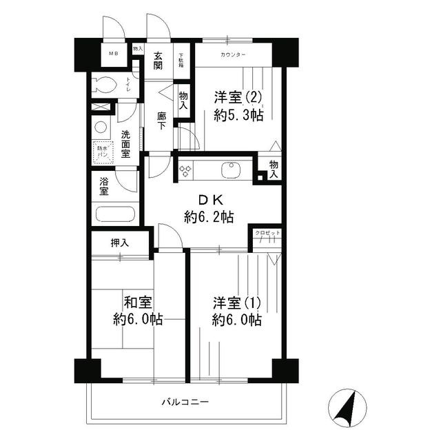 パークヒルズ鷺沼弐番館の間取り