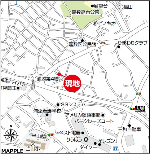 宜野湾市嘉数（全8棟）B号棟の地図|地図♪